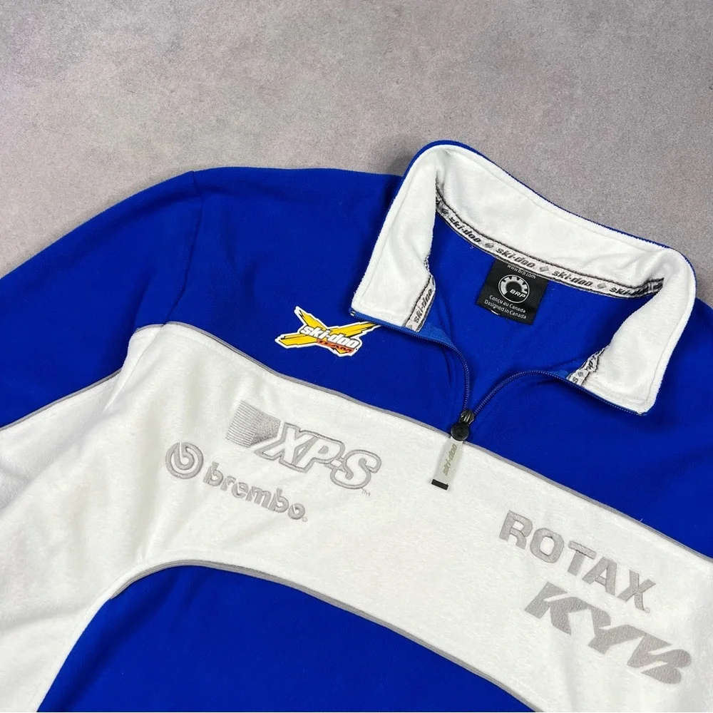 Ski Doo Blue and White Quarter-Zip Pullover - Picture 3 of 5